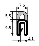 Goma estanqueidad superior para maletero de coche,  sujeción 1-1,5 mm