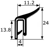 Perfil Lamelunas flocado para cristal tira 1,03m. Lamelunas cristal coche