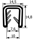 Burlete Protector arañazos para borde puerta coche, superficies cortantes, carrocerías...(ESPESOR 6-8 mm)