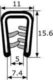 Burlete Protector arañazos para borde puerta coche, superficies cortantes, carrocerías...(ESPESOR 4-6 mm)