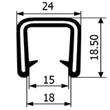 Burlete Protector arañazos para borde puerta coche, superficies cortantes, carrocerías...(ESPESOR 15-18 mm)