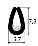 Burlete de protección  PVC Flexible con cola interior , para superficies cortantes, bidones, vidrio, mesas, carrocerías...(ESPESOR 0,5-3 mm)