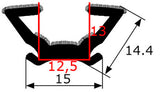 Guía flocada para cristal, grueso de cristal de 4-5 mm