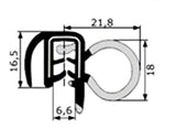 Goma estanqueidad lateral (EPDM COMPACTO+ESPONJOSO),  rango para sujeción 1-3,5 mm