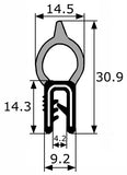 Goma estanqueidad superior para junta maletero de coche,  sujeción 1-3 mm