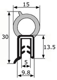 Goma estanqueidad superior para maletero de coche sujeción 1,5-3 mm.