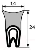 Goma estanqueidad superior (PVC+EPDM), para  maletero de coche, sujeción 2-4 mm