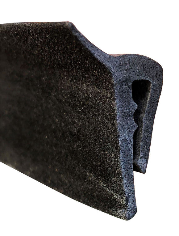 Perfil Lamelunas flocado  para cristal tira 2,4 m. Adaptable SEAT PANDA-MARBELLA