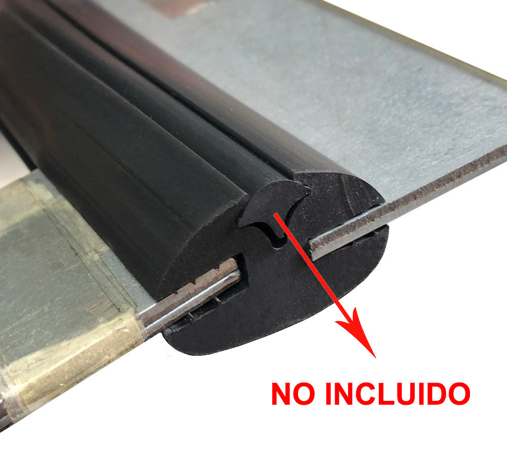 Perfil goma EPDM para contorno cristal, utilizable en sectores como au